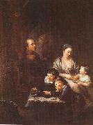Anton  Graff The Artist s family before the portrait of Johann Georg Sulzer Sweden oil painting artist